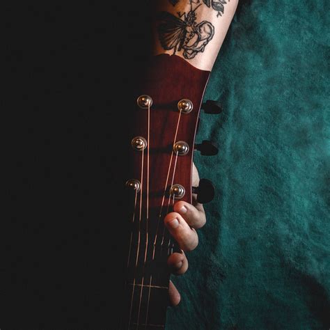 Download wallpaper 3415x3415 guitar, tattoo, hand, fingers, strings ...