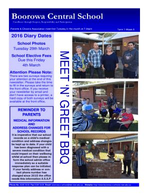 Fillable Online boorowa-c schools nsw edu Term 1, Week 6, 2016 (pdf 2 ...