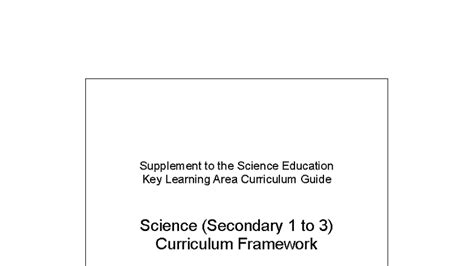 JS Science Curriculum Framework 2025: Key Learning Area Guide - Studocu