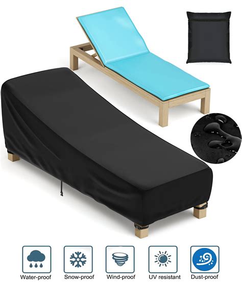 KBOOK Patio Chaise Lounge Cover 210D Heavy Duty Waterproof UV Resistant ...