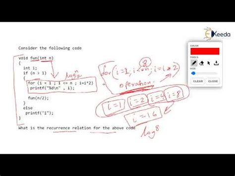 Recurrence Relations in Analysis of Algorithms - 1 Video Lecture ...