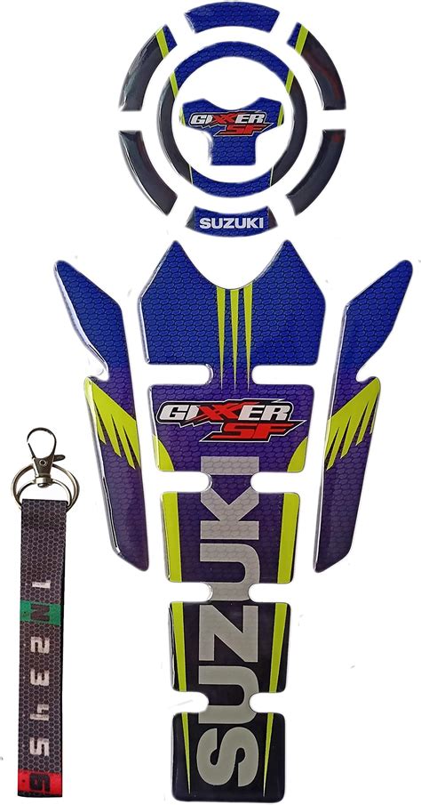 A1GRAPHIX 3D Emboss Tank Pad & Fuel Cap Suzuki Gixxer Bike sticker (D ...