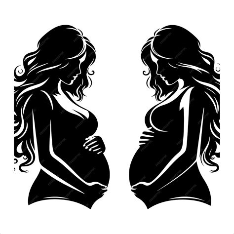 Premium Vector | Pregnant woman silhouette vector illustration