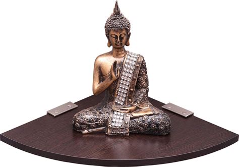 Madhuran MDF Wooden Wall Mounted Corner Shelf Racks (12 Inch Wenge ...