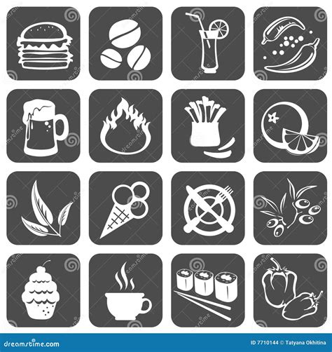 食物符号 向量例证. 插画 包括有 æžœè›‹ç³•, å›¾è±¡, ä¹³é…ªæ±‰å, å•¡, æ±‰å - 7710144