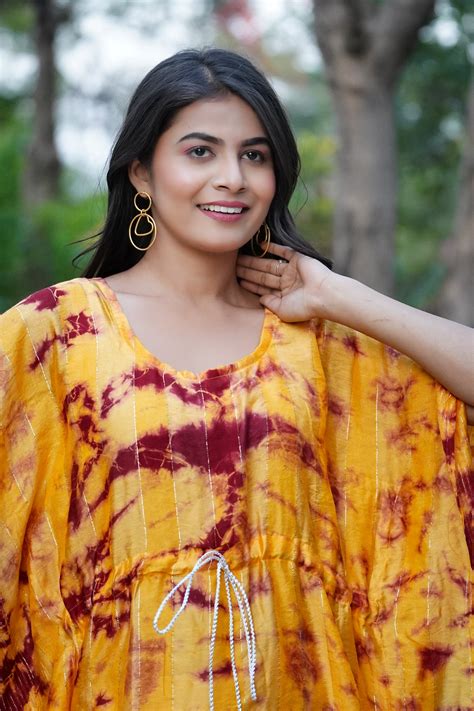 Buy Tie Dye Shibori Print Kaftan Midi Dress Wear for Women Online at ...