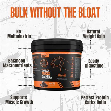 Anabolic Mass Gainer with Ultrasorb Tech (No Maltodextrin) | 5kg with ...