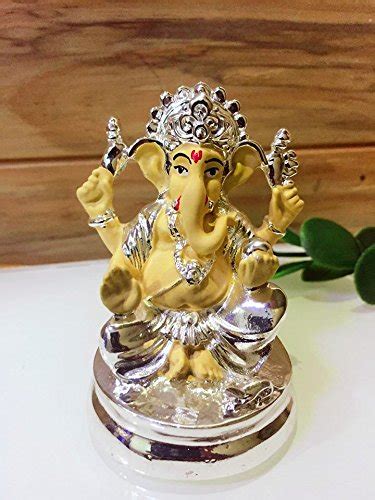 Buy Karigaari India Silver Plated Ceramic Appu Ganesha Showpiece ...