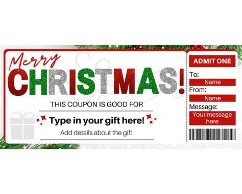 Custom Christmas Coupon Template - Printed Smile Shop