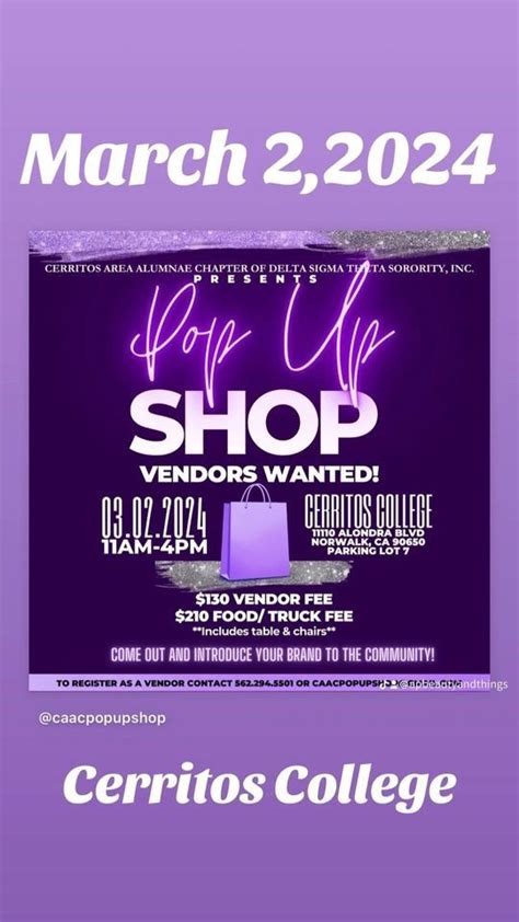 Pop Up Shop, Cerritos College, Norwalk, 2 March 2024 | AllEvents