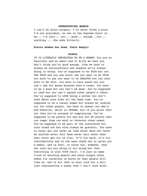 Barbie Barbie Monologue Screenplay Poster Digital Print Margot Robbie ...