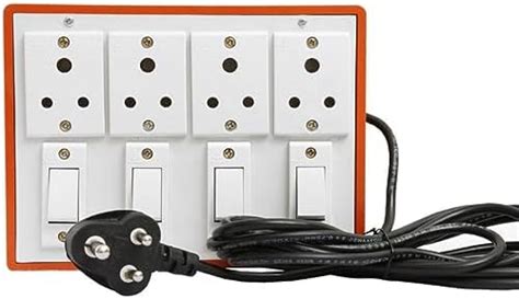 HI-PLASST Multi Outlet Extension Board with Individual Switch for 4 ...