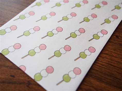 だんごの説明付きポチ袋。Nihongo Flashcards ぽち袋 だんご | まとめのインテリア - デザイン雑貨とインテリアのまとめ