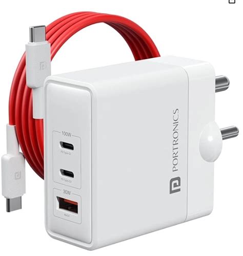 Portronics 100W Adapto 100 GaN Triple Port Adaptor