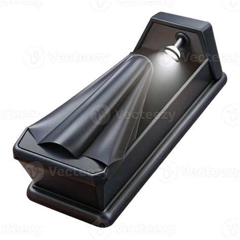 dramatic contemporary A gothic coffin draped in black velvet, single ...