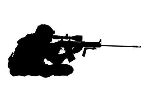 Silhouette of a precision sniper | Premium AI-generated vector