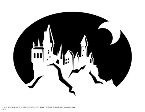 Harry Potter Hogwarts Castle Pumpkin Carving Stencil