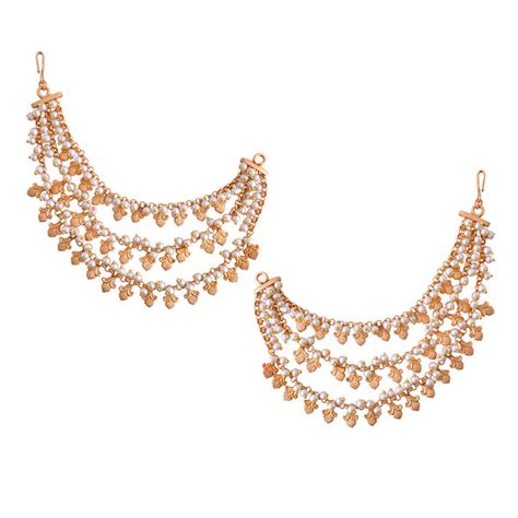 Gold Opulence Mattal Layered Jhumka Chain – VOYLLA