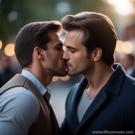 Two Men Kissing | Stable Diffusion Online