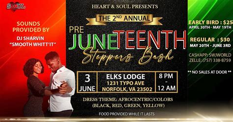 2nd Annual Heart & Soul Pre-Juneteenth Steppers Bash, Elks Lodge ...