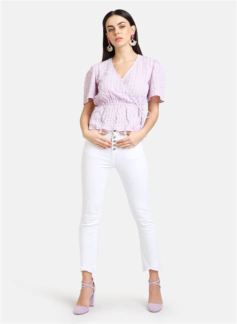 Buy Puff Sleeve Top With Peplum 121745PSTLLCXS – KAZO