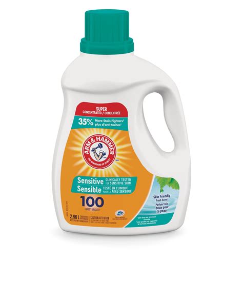 Arm & Hammer Liquid Laundry Detergent, Sensitive Skin, 100-Load, 2.96-L ...