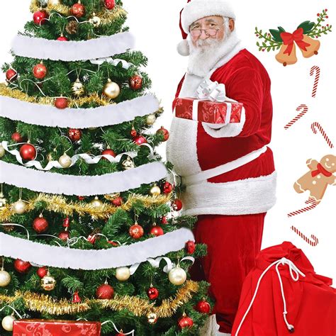 Buy 60 Feet Christmas Faux Fur Ribbon Trim 1.77 Inch Wide Artificial ...