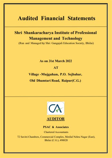 Audit Reports | Shri Shankaracharya Institute of Professional ...