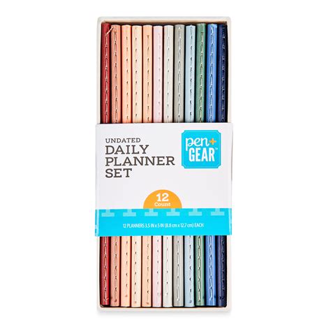 Pen + Gear Undated Daily Planners, Multi-Color, 3.5 in x 5 in, 12 Count ...