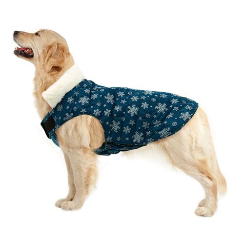 Kuoser Christmas Dog Coat, Warm Reversible Dog Winter Coat, Reflective ...