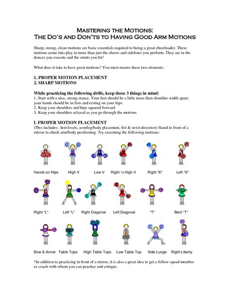 Cheer Motions Printable