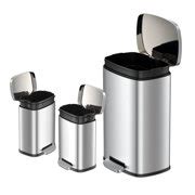 Buy Qualiazero Rectangular Step Garbage Can 3 Piece Combo, 13.2 gal ...