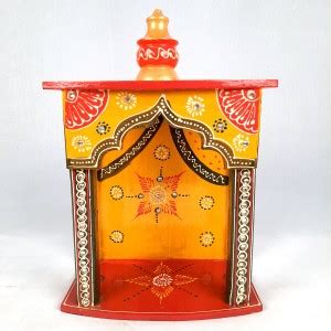 Apkamart Wooden Pooja Temple for Home- 13 inch Solid Wood Home Temple ...