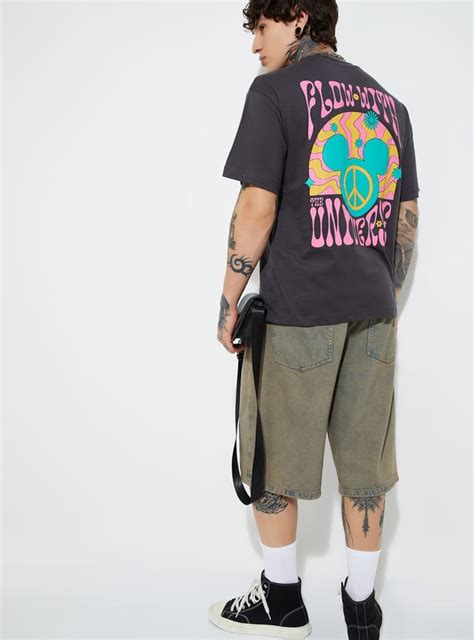 Buy URB_N Men Mickey Mouse Back Print Oversized T-shirt Online at just ...