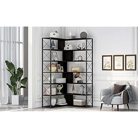 7 Tier Corner Shelf Bookshelf Storage Unit Corner | Ubuy India