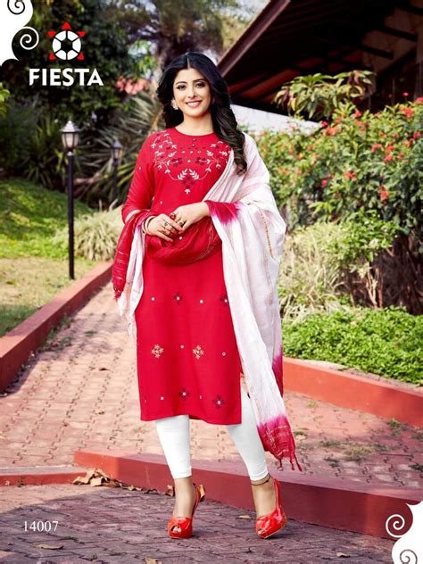 Fiesta Presents Russia Queen Kurti With Dupatta Collection