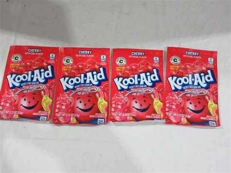 CHERRY KOOL-AID DRINK MIX - 4 PACKAGES