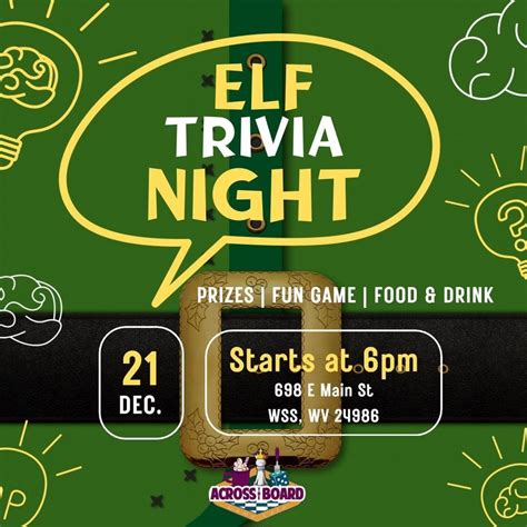 Elf Trivia Night, 698 Main St E, White Sulphur Springs, WV 24986-2344 ...