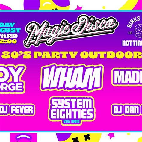 Summer Outdoor 80s Festival - Sat 30th Aug - Binks Yard, Binks Yard ...