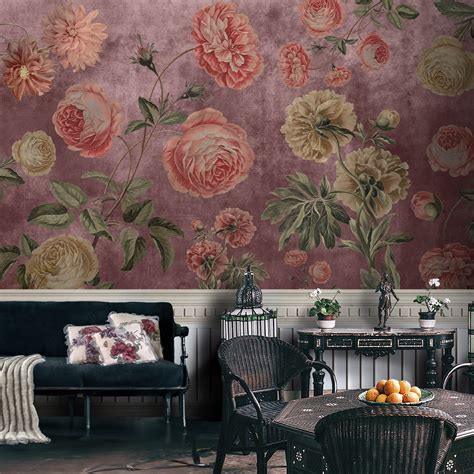 Big Floral Wallpaper for Rooms | Blossoms in Twilight| Life n Colors