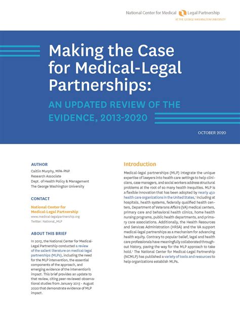 Literature review: Making the case for medical-legal partnerships, 2013-2020 - Medical-Legal ...