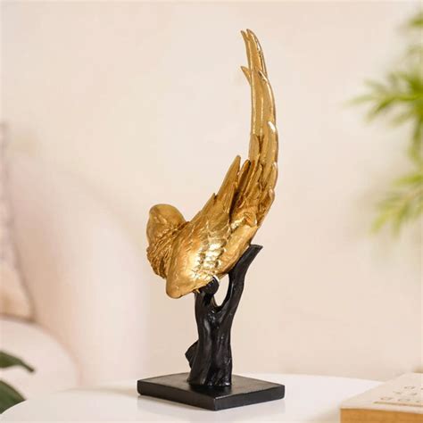 Elegant Macaw Showpiece Gold Online - Premium Decor Object | Nestasia
