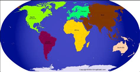 Printable World Map With Continents | PDF