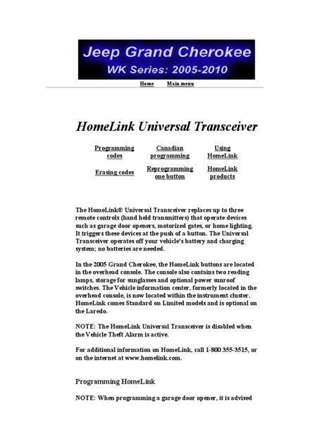 Image result for Home Link Programming Instructions