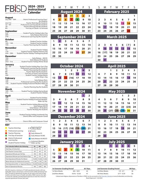 Fort Bend ISD School Calendar 24-25 [PDF] - EduCounty