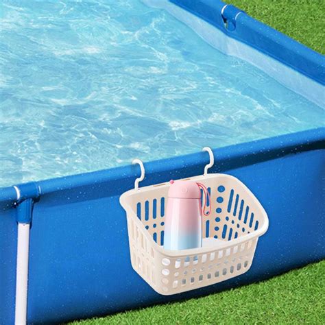 Swimming Pool Side Storage Basket Set Pool Cup Holder Above Ground Pool ...