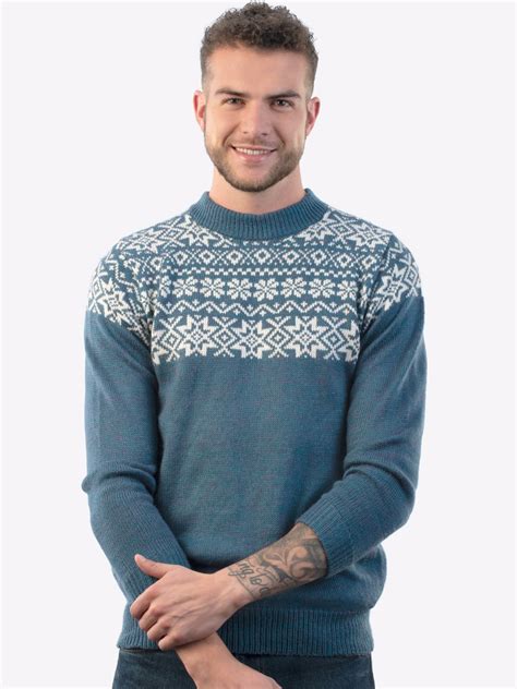 Men's Fair Isle Sweater "Annapurna" - Inti Alpaca - Alpaca Sweaters