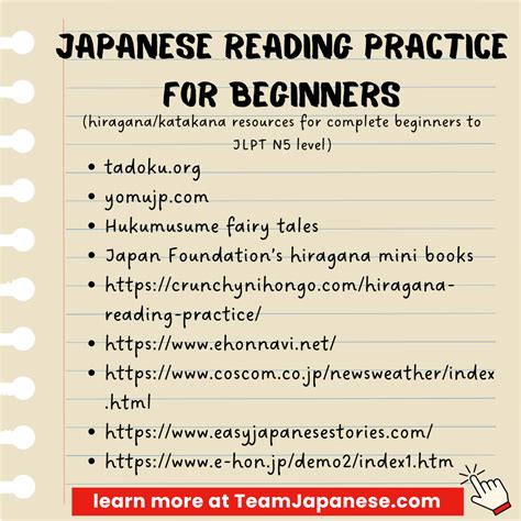 Japanese reading practice for beginners - Team Japanese