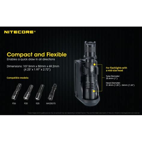 Nitecore NTH25 Quick Draw Tactical Holster for P26, P20, R25, MH25GTS ...