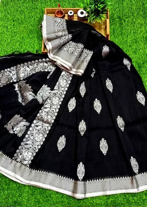 Buy Calcutta Threads Embellished Banarasi Cotton Linen, Pure Cotton ...